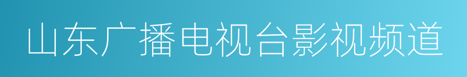 山东广播电视台影视频道的同义词