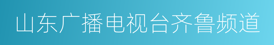 山东广播电视台齐鲁频道的同义词