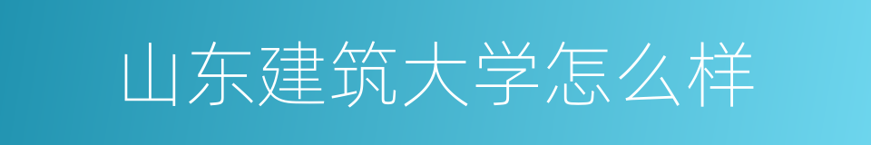 山东建筑大学怎么样的同义词