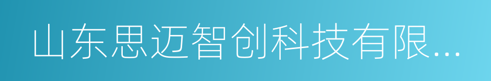 山东思迈智创科技有限公司的同义词