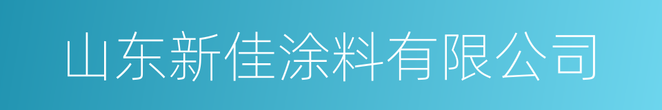 山东新佳涂料有限公司的同义词