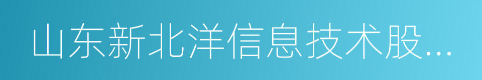 山东新北洋信息技术股份有限公司的同义词