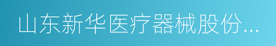 山东新华医疗器械股份有限公司的同义词