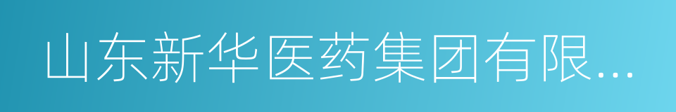 山东新华医药集团有限责任公司的同义词