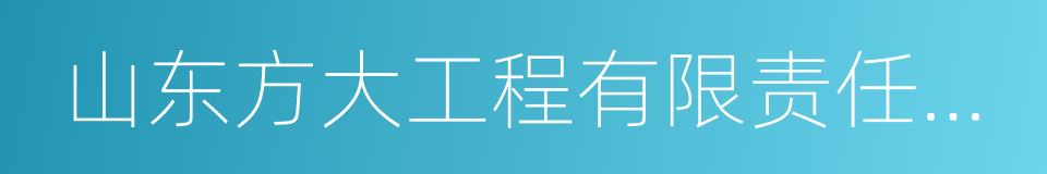 山东方大工程有限责任公司的同义词