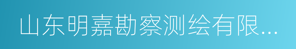 山东明嘉勘察测绘有限公司的同义词