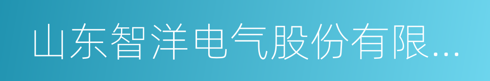 山东智洋电气股份有限公司的同义词