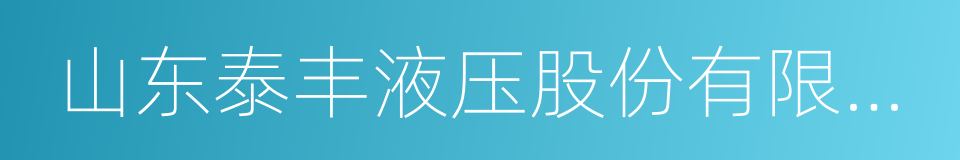 山东泰丰液压股份有限公司的同义词