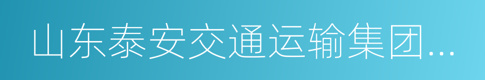 山东泰安交通运输集团有限公司的同义词