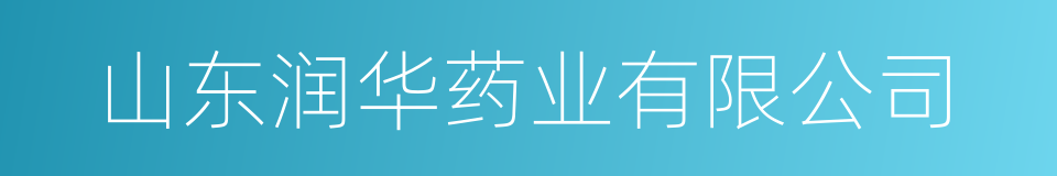 山东润华药业有限公司的同义词