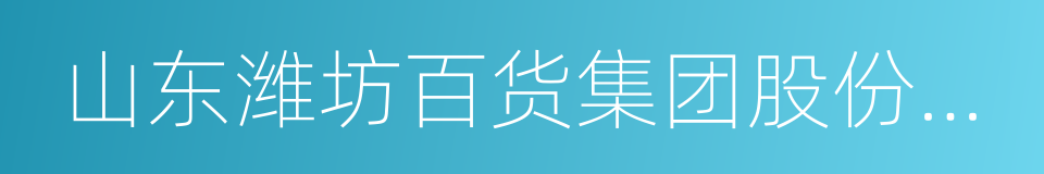 山东潍坊百货集团股份有限公司的同义词