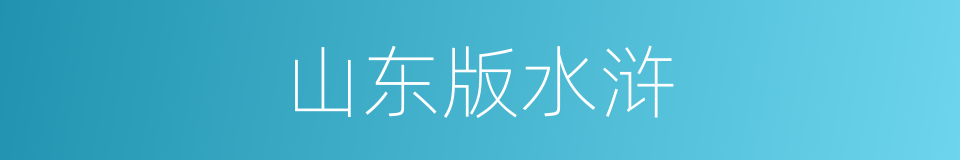 山东版水浒的同义词