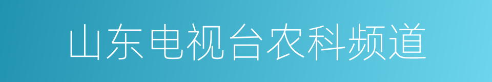 山东电视台农科频道的同义词