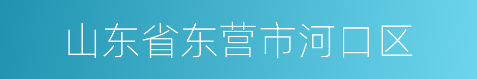 山东省东营市河口区的同义词