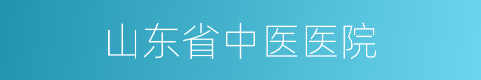山东省中医医院的同义词