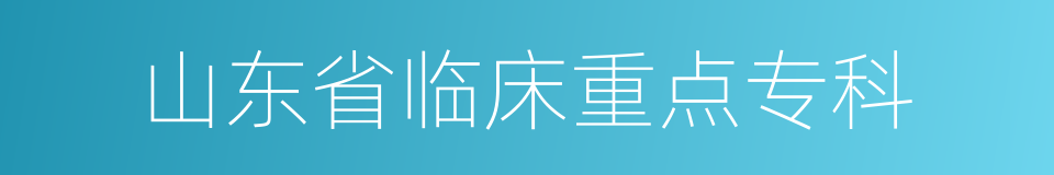 山东省临床重点专科的同义词