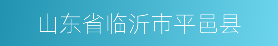 山东省临沂市平邑县的同义词