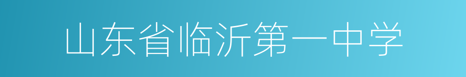 山东省临沂第一中学的同义词