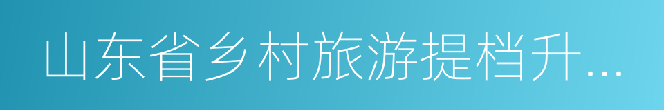 山东省乡村旅游提档升级工作方案的同义词