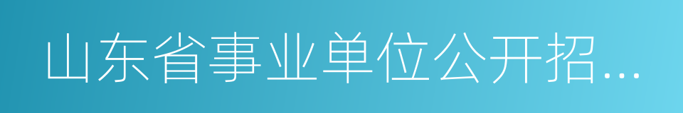 山东省事业单位公开招聘工作规程的同义词