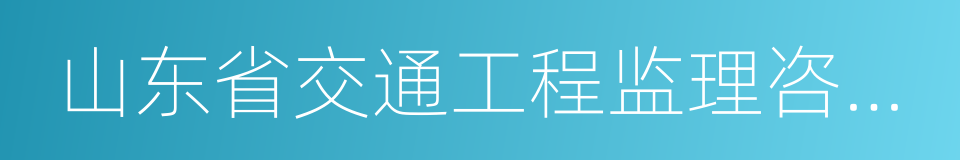 山东省交通工程监理咨询公司的同义词