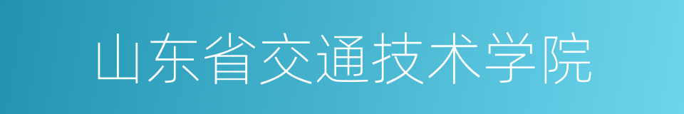 山东省交通技术学院的同义词