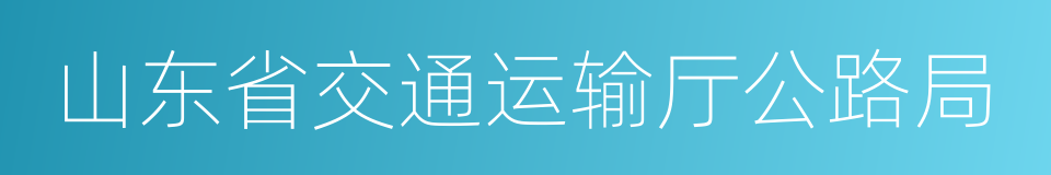 山东省交通运输厅公路局的同义词