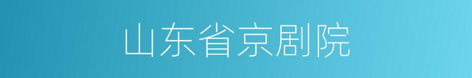 山东省京剧院的同义词