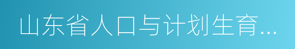 山东省人口与计划生育条例的同义词