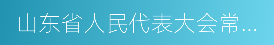 山东省人民代表大会常务委员会的同义词