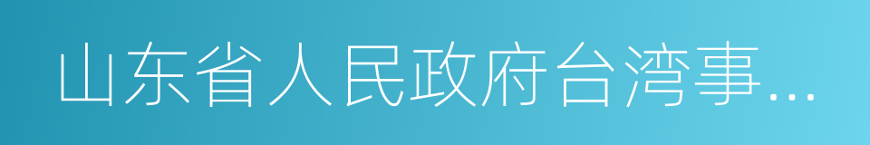 山东省人民政府台湾事务办公室的同义词