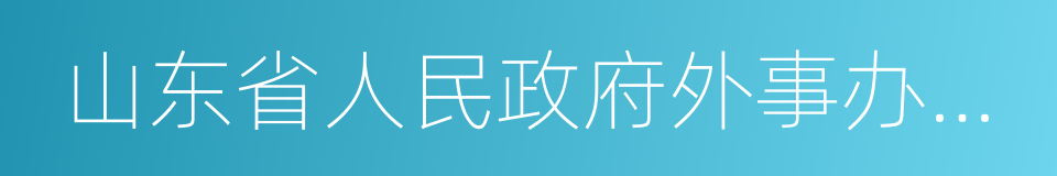 山东省人民政府外事办公室的同义词