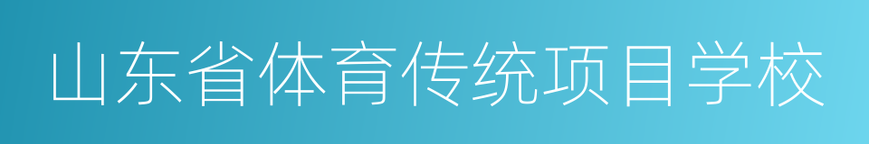 山东省体育传统项目学校的同义词