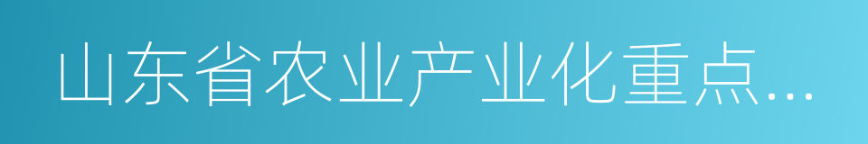 山东省农业产业化重点龙头企业的同义词