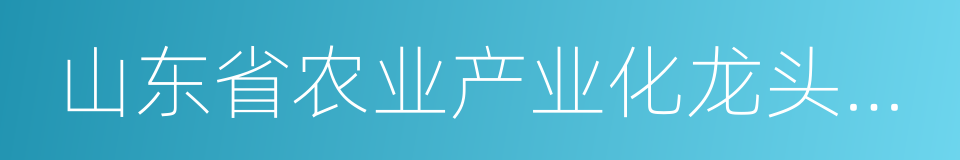 山东省农业产业化龙头企业的同义词