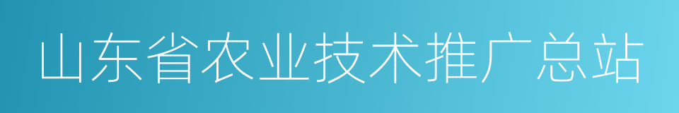 山东省农业技术推广总站的同义词