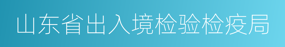 山东省出入境检验检疫局的同义词