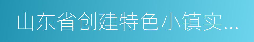 山东省创建特色小镇实施方案的同义词