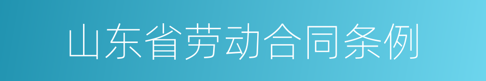 山东省劳动合同条例的同义词