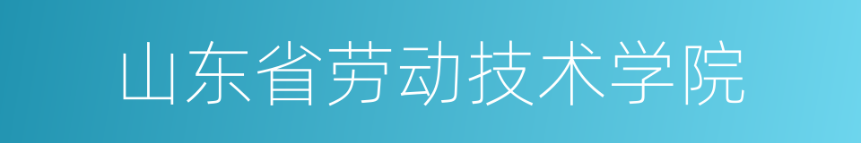 山东省劳动技术学院的同义词