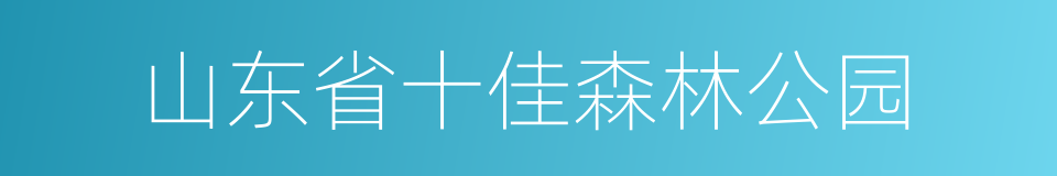 山东省十佳森林公园的同义词