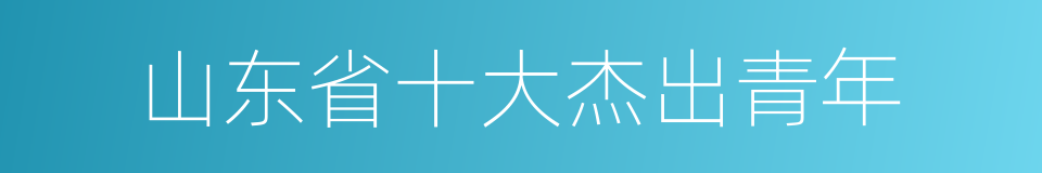 山东省十大杰出青年的同义词