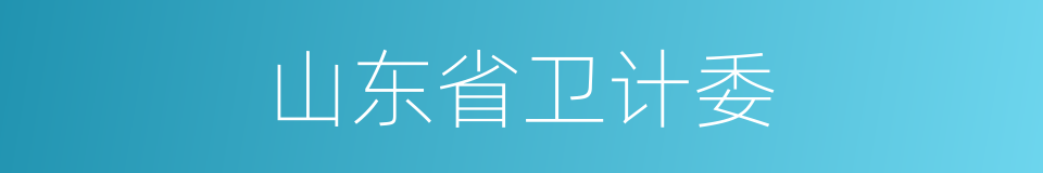 山东省卫计委的同义词