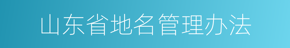 山东省地名管理办法的同义词