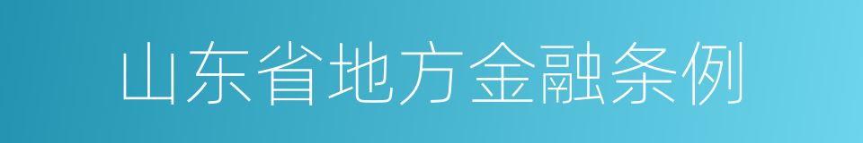 山东省地方金融条例的同义词