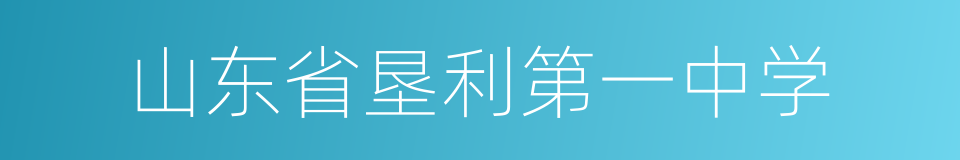 山东省垦利第一中学的同义词