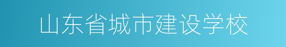 山东省城市建设学校的同义词