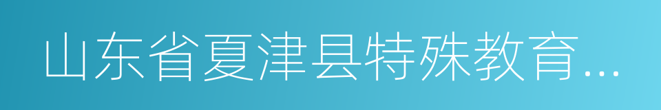 山东省夏津县特殊教育学校的同义词