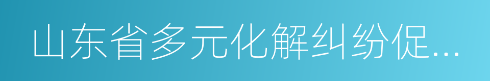 山东省多元化解纠纷促进条例的同义词