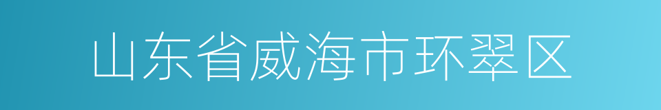 山东省威海市环翠区的同义词